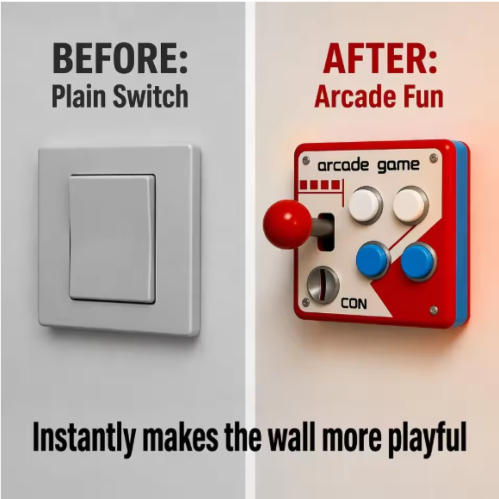 Gaming Accessories Bedroom - Retro Arcade Joystick Switch Plate Cover,