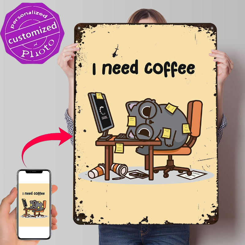 I Need Coffee 3D Texture Metal - Gaming Accessories That You Need ulasan dan harga