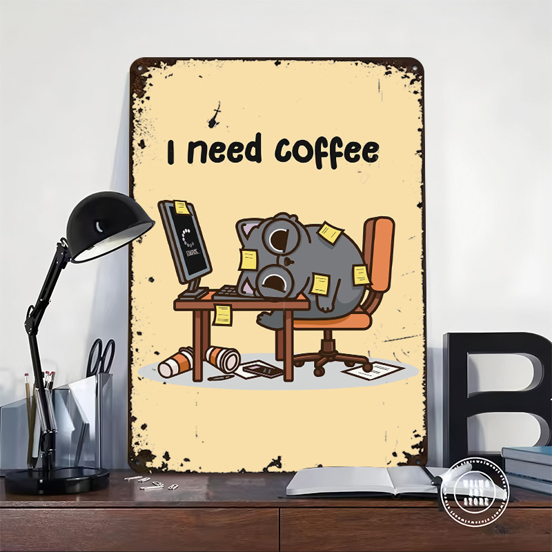 I Need Coffee 3D Texture Metal - Gaming Accessories That You Need ulasan dan harga