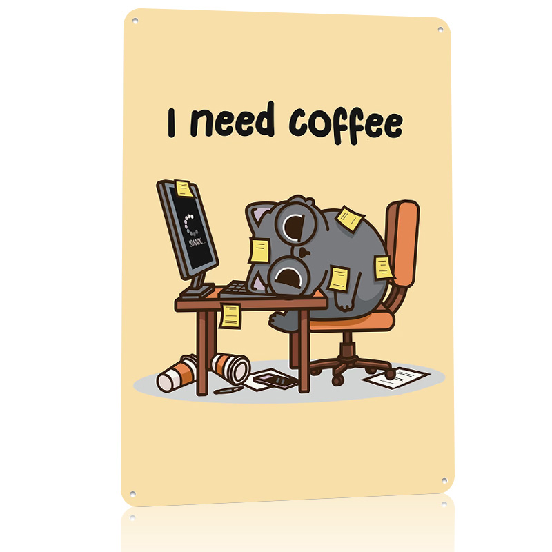 I Need Coffee 3D Texture Metal - Gaming Accessories That You Need ulasan dan harga