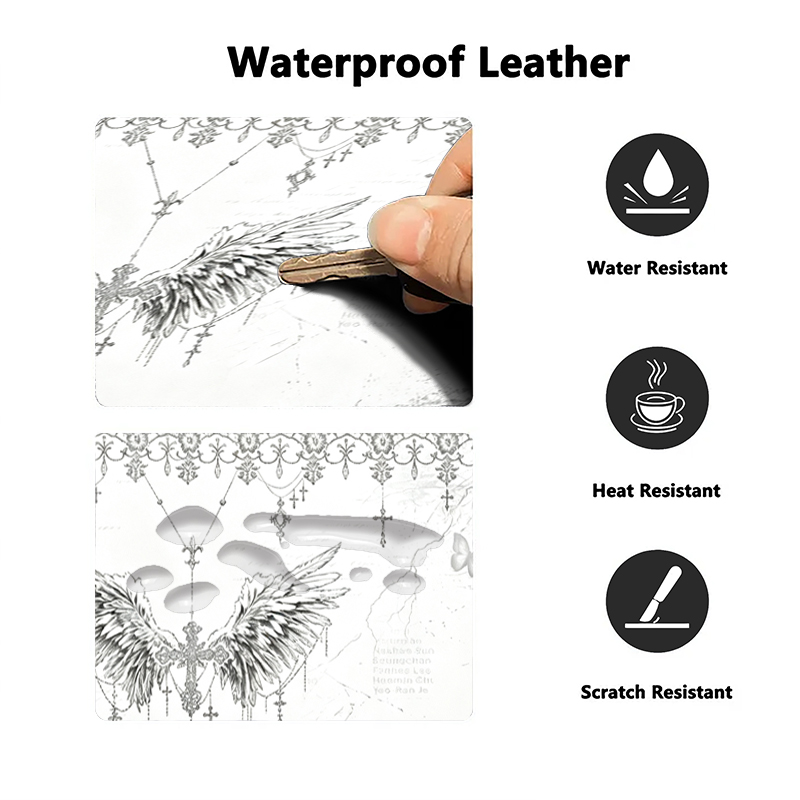 Leather Mousepad Black White A - Gaming Office Accessories ulasan dan harga