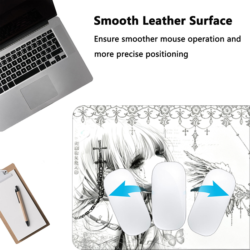 Leather Mousepad Black White A - Gaming Office Accessories ulasan dan harga