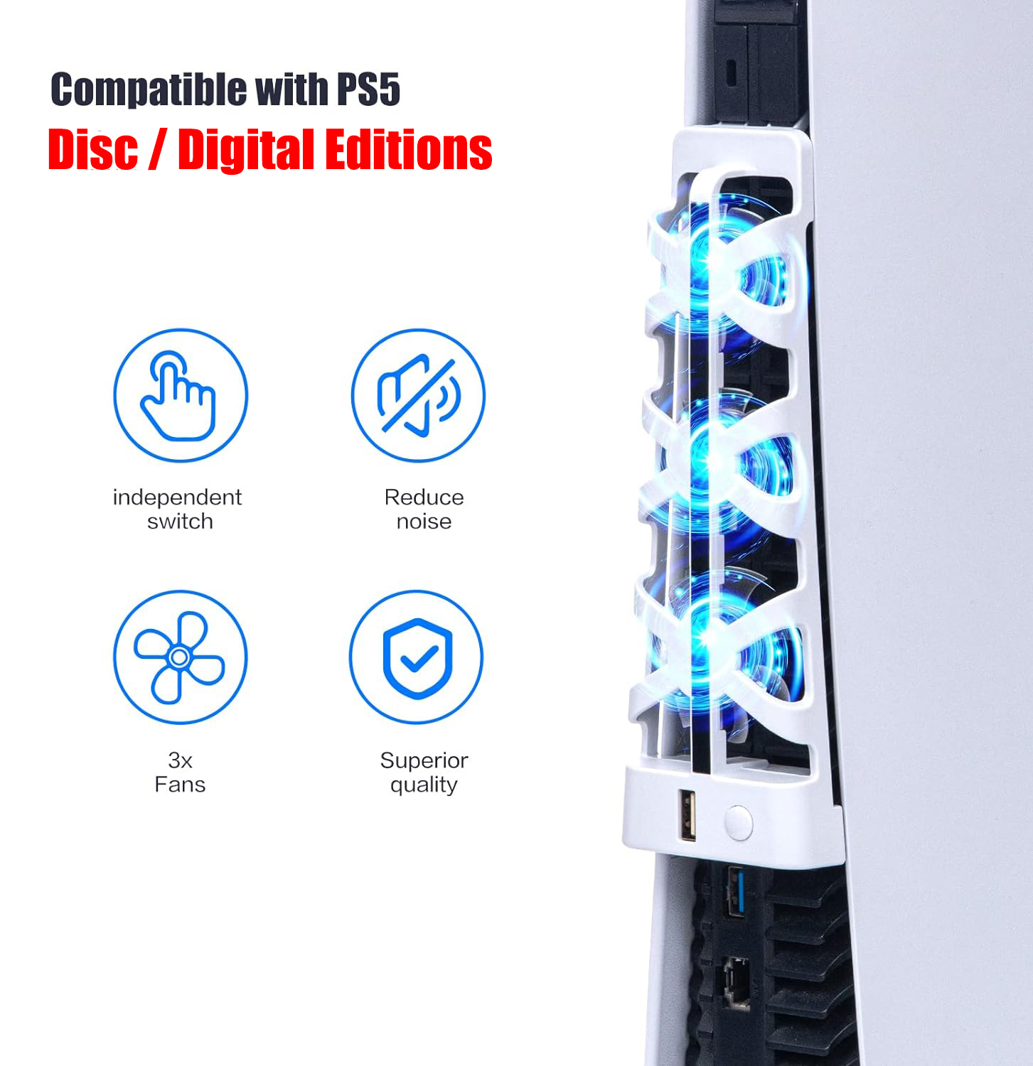 For PS5 Slient Cooling Fan wit - Gaming Accessories Lights ulasan dan harga