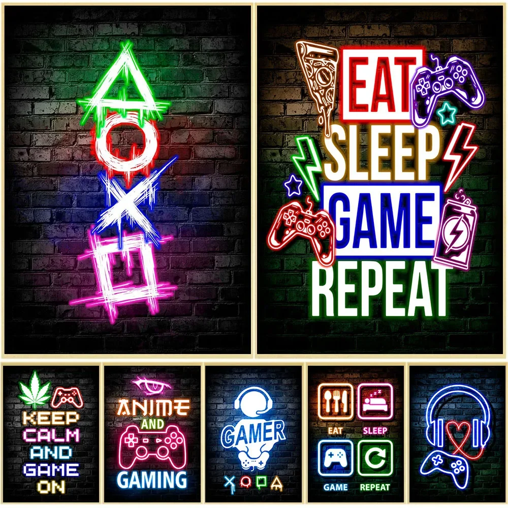 Gaming Neon Eat Sleep Game Rep - Gaming Accessories Bedroom ulasan dan harga